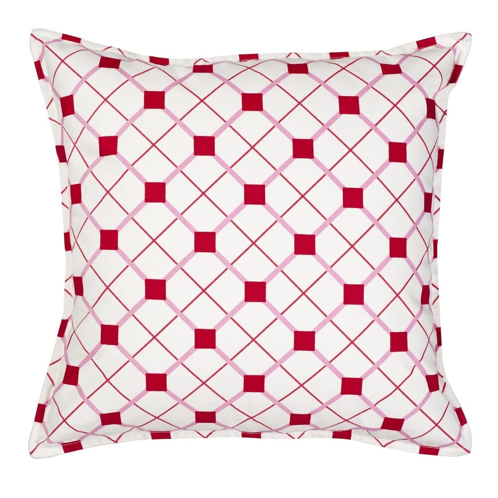 4637 20 in. Square Cotton Decorative Throw Pillow, 20"x20", Pink Geo